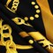 1 Yard Italian Black and Gold Chains Purse Straps Silk Charmeuse, 53 Inches Wide